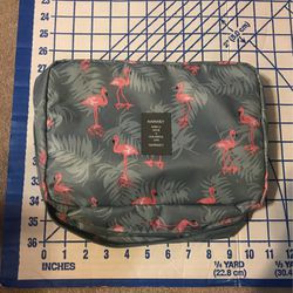 Narwey Hanging Travel Toiletry Bag Cosmetic Make Up Organizer Flamingo